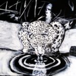 Spot me a drink cat 24 x 36 original leopard